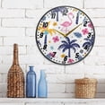 thumbnail image 6 of Wall Clock Battery Operated Non-Ticking Silent for Living Room Bedroom Kitchen Office Decor Cute Flamingo Flower Tree 12", 6 of 10
