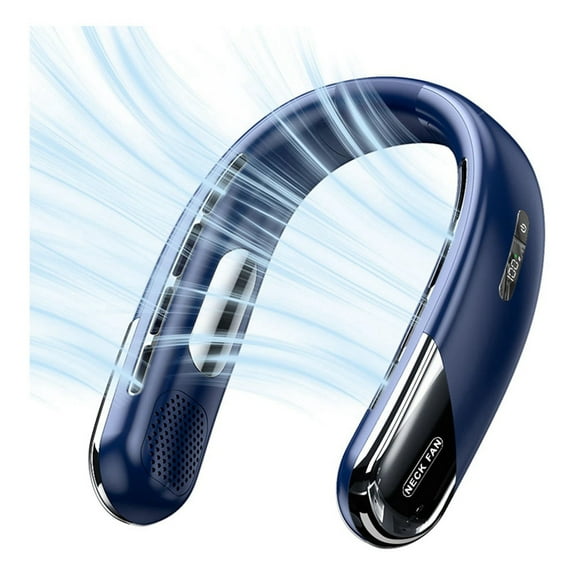 Mute Portable USB Neck Fan 6000mAh Bladeless Cooling Neck Fan LED Digital Display 5th y5827