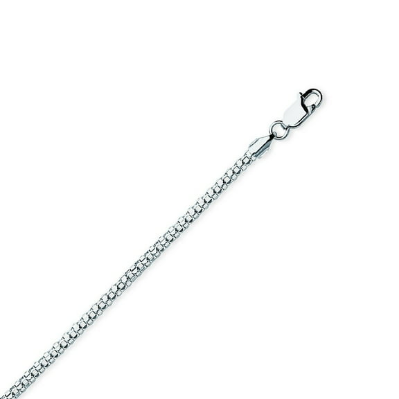 Sterling Silver Rhodium Plated 3mm Popcorn Chain Necklace - 6.8 Grams - 18 Inch