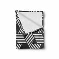thumbnail image 2 of Grey Soft Flannel Fleece Blanket, Abstract Art with Stripes and Hexagons Geometrical Irregular Design Illustration, Cozy Plush for Indoor and Outdoor Use, 50" x 70", Dark Grey White, by Ambesonne, 2 of 6