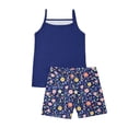 thumbnail image 4 of Cethrio Girls Outfit Sets 2 Piece, School Printed Sleeveless Kids Summer Clothing Sets Dark Blue Size 10, 4 of 6