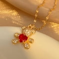 thumbnail image 4 of Fashionable and light luxury design colorful zirconium love bear necklace pendant slightly studded with diamonds clavicle chain jewelry Couple jewelry Valentine's Day gift, 4 of 5