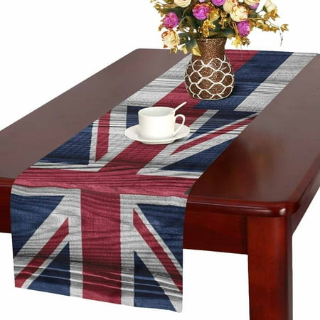 

MKHERT Flag of Hawaii State (USA) on Wood Table Runner Home Decor for Home Kitchen Wedding Party Banquet Decoration 16x72 Inch