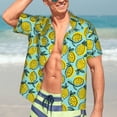 thumbnail image 5 of Lsque Lemon1 pattern Hawaiian Shirt for Men, Unisex Summer Beach Casual Short Sleeve Button Down Shirts-Small, 5 of 9