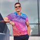 thumbnail image 4 of Balery Rainbow Glitter Cute Camisa Polo de Hombre con Estampado, de Manga Corta y Tejido Medio, Camisa Tipo Golf Polo-4X-Large, 4 of 6