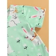 thumbnail image 6 of Genuiskids Infant Baby Boys Girls Easter Outfit Bunny Print Jumpsuit Short Sleeve Romper One Piece Pajamas Cartoon Rabbit Clothes, 6 of 7