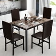AWQM 5Piece Dining Table Set for 4, Faux Marble Kitchen & Diner Table