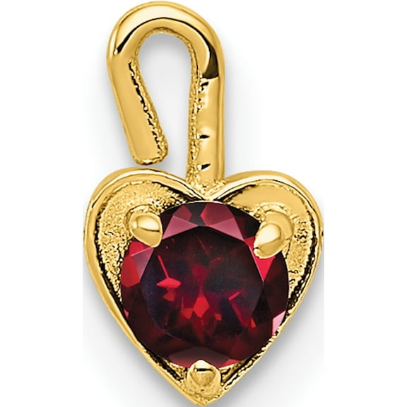 10K Yellow Gold 10Ky July Synthetic Birthstone Heart Charm - Jbsp