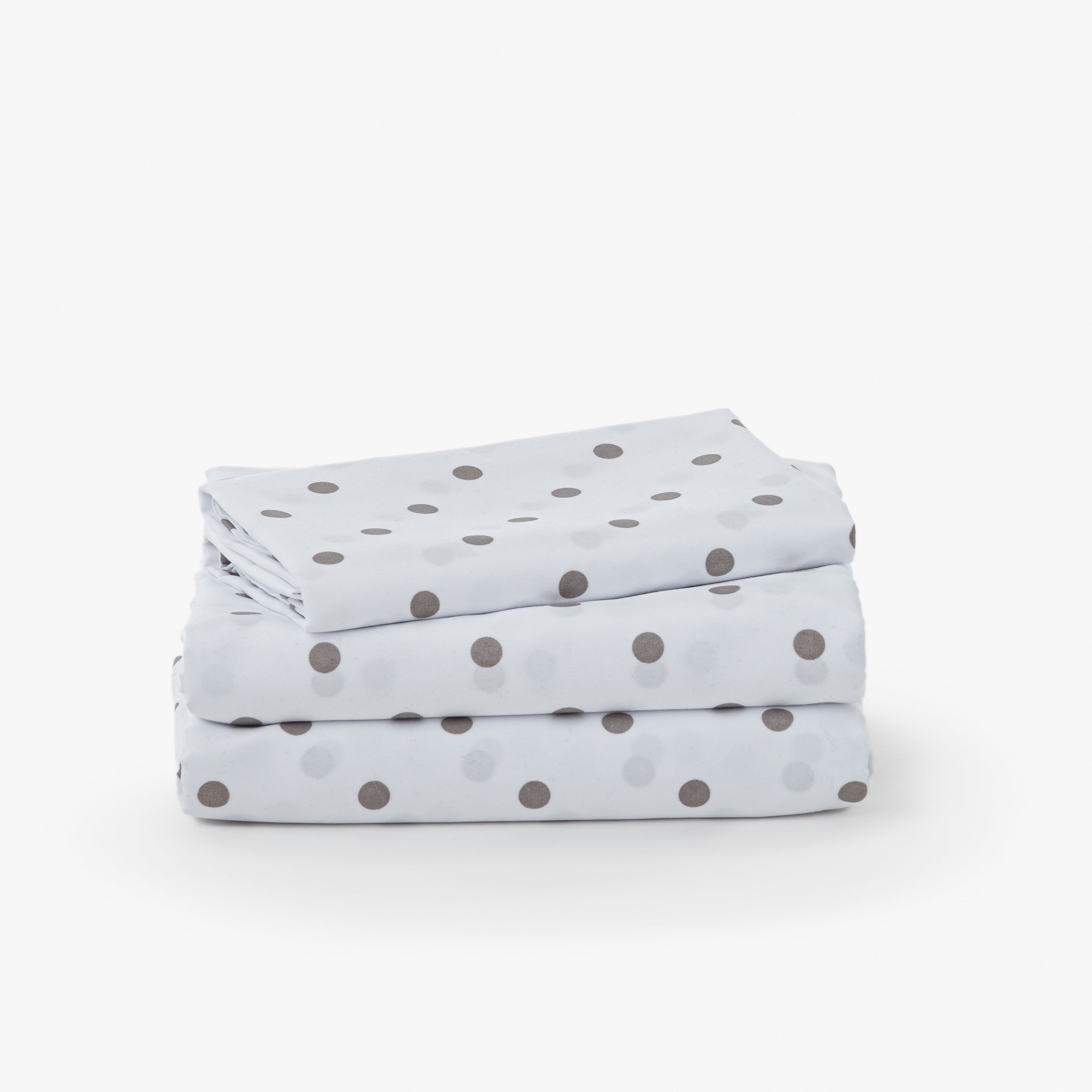 College Dorm Sheet Set in Gray Polka Dot, Twin XL Size, Light Gray Dot