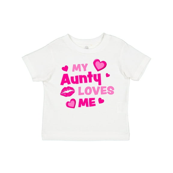 Inktastic My Aunty Loves Me with Hearts and Kiss Boys or Girls Toddler T-Shirt