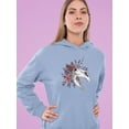 thumbnail image 2 of Unicorn Skull Neighing Hoodie Women -Smartprints Designs, Female Small, 2 of 4
