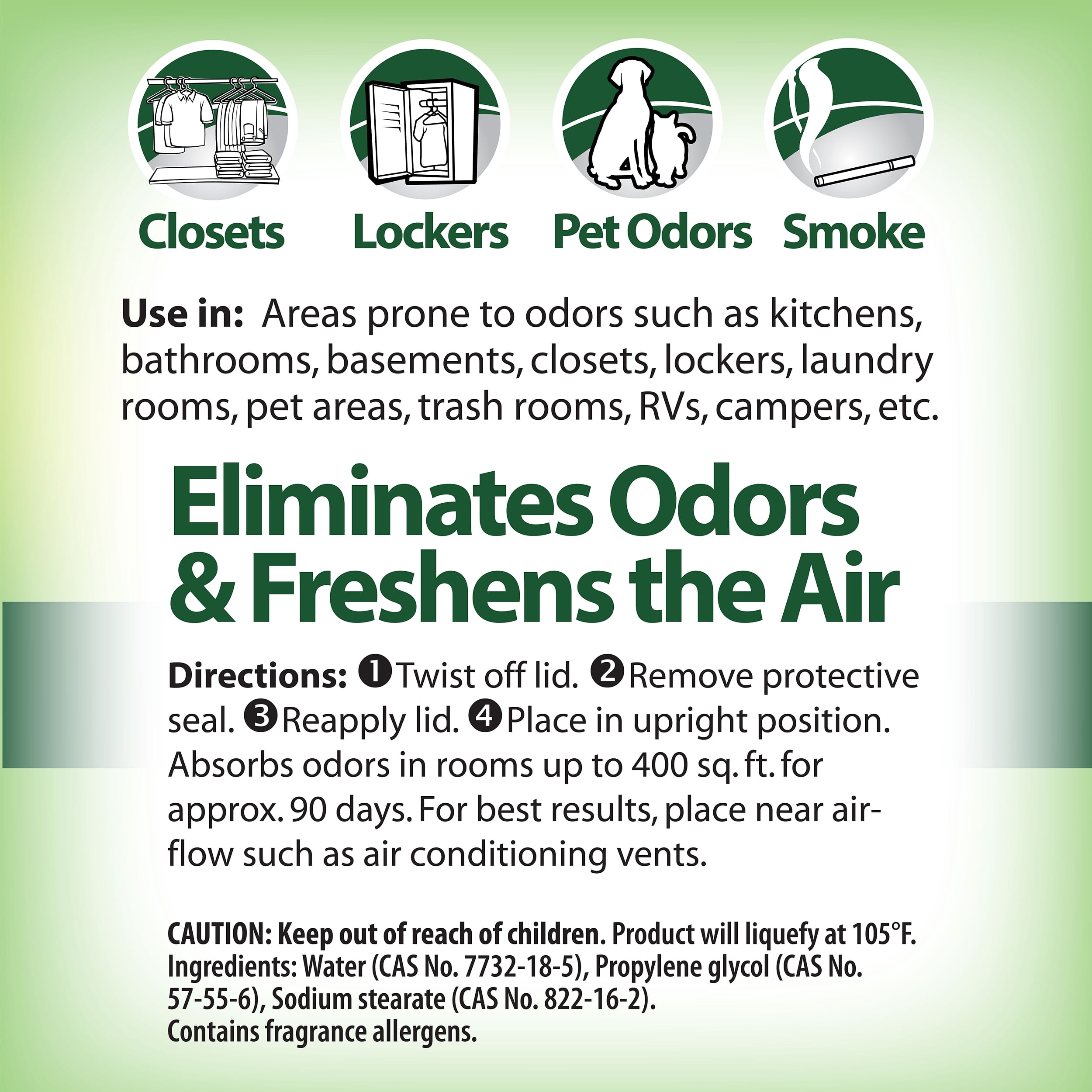 14 oz. Eucalyptus Solid Odor Absorber, Odor Eliminator for Smoke Odor & Musty Smell in Home, Bathroom, Kitchen, Pet Area