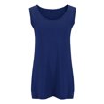 thumbnail image 4 of Women's Plus Size Tank Top Cotton Blend Sleeveless Crew Neck T-Shirts Tops Casual Tees Tunics Shirts, 4 of 5