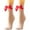 Watermelon Red, variant on GigrtiJin Women Fishnet Stockings Hollow Out Mesh Ankle Socks With Bow Tie Breathable Mid Calf Socks
