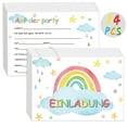 thumbnail image 1 of 14 tarjetas de invitación de cumpleaños para niños, invitaciones de cumpleaños de arco iris, invitación colorida para la fiesta de cumpleaños, para invitaciones de fiesta de cumpleaños para niños, 1 of 7
