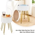 thumbnail image 4 of VECELO Velvet Storage Ottoman, Modern Upholstered Footstool, Tray Top, Vanity Makeup Chair, White, 4 of 9