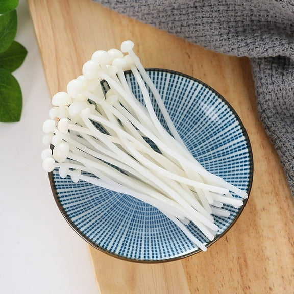 Nvzi-a Realistic Artificial Fake Vegetables Lifelike Decorative plastic Food Set Faux Veggies for Home, Kitchen, Decor Set Photo Props（Single headed enoki mushroom，100pcs）