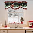 thumbnail image 2 of Tie Up Valance Curtain for Kitchen,Santa Claus Reindeer Cottage Rod Pocket Short Curtains Adjustable Tie-Up Shade Valances,Red Black Plaid Window Treatment for Bathroom Living Room Bedroom, 2 of 8