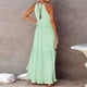 thumbnail image 5 of 2025 Vestido largo sin mangas para mujer, vestido de playa informal con volantes fluidos, vestido de poliéster de cintura alta, tallas S-XXL, 5 of 8