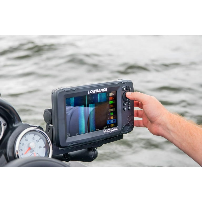 Lowrance HOOK Reveal 7 SplitShot - 7-inch Fish Finder with SplitShot  Transducer, Preloaded C-MAP US Inland Mapping