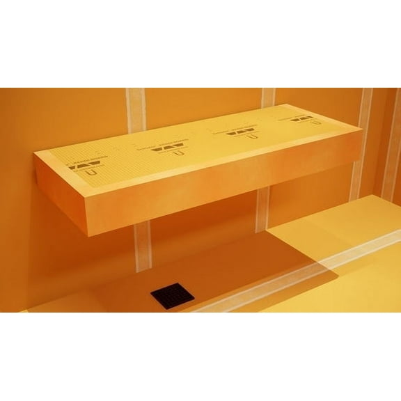 The Original Floating Shower Bench Kit with Orange Waterproof Board and Original Shower Bench Bracket (14x46")