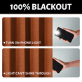thumbnail image 3 of Yakamok Burnt Orange Linen Curtains 100% Blackout 84 Inches Long,Room Darkening Textured Curtains for Living Room Thermal Grommet Bedroom Curtains 2 Panels with Greyish White Liner, 3 of 7