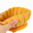 thumbnail image 3 of OUNONA Silicone Suction Flower Shaped Bowl Yellow Kitchen Use Durable Food Bowl, 3 of 5