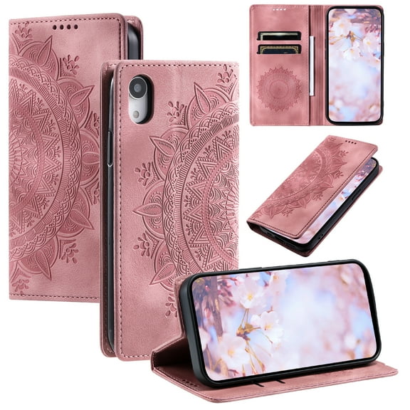 TECH CIRCLE Case For iPhone XS/X Case, Slim PU Leather Flip Folio Case Card Holders Kickstand Magnetic Shockproof Protective TPU Inner Wallet Cover for Apple iPhone XS/iPhone X 5.8",Pink