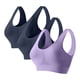 thumbnail image 1 of HongQid 3pcs Women's Sports Bra Seamless Stretch Wireless Lightly Lined Comfort Bra, 1 of 2