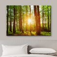 thumbnail image 2 of Canvas Print Wall Art Sunrise Over The Green Forest Nature Wilderness Photography Modern Art Rustic Scenic Colorful Multicolor for Living Room, Bedroom, Office - 12"x18", 2 of 5