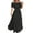 Black, variant on Aboser Womens Short Sleeve Maxi Dresses for Beach Vacation Off the Shoulder Boho Dress Elegant Empire Waist Dresses Flowy A Line Long Dress Trendy Ruffle Hem Dresses