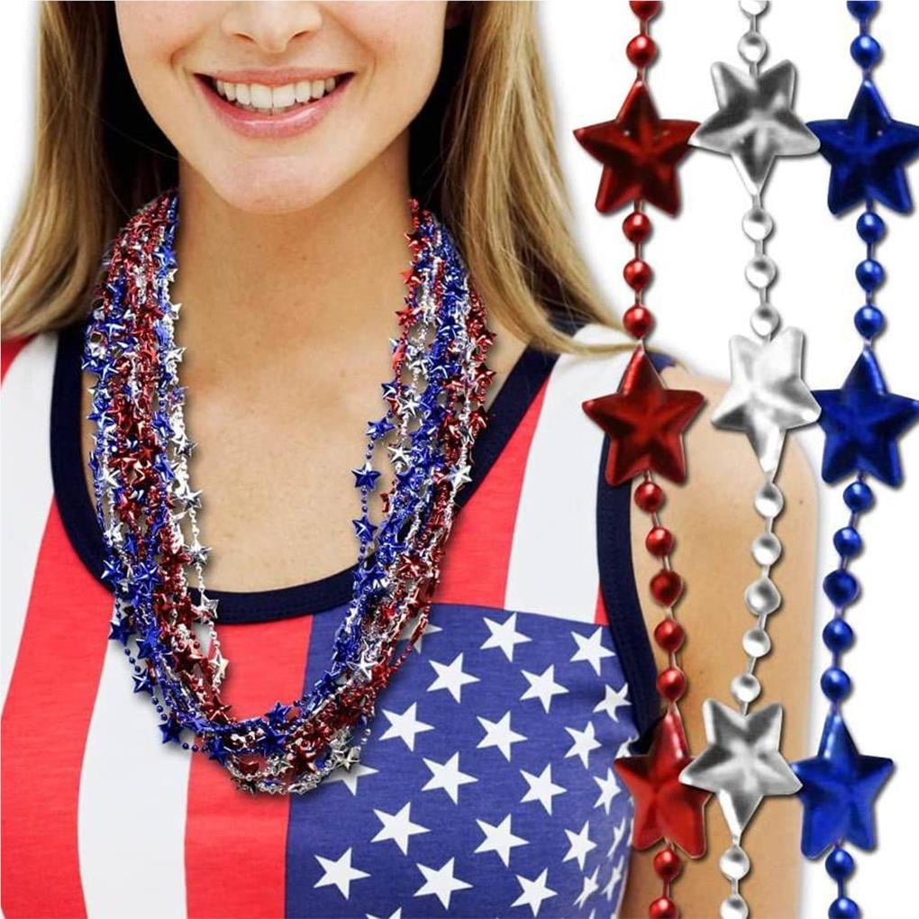 US American Flag Heart Star Red Blue 4th of July Crystal Pendant Necklace |  eBay