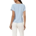 thumbnail image 3 of INSPIRE CHIC Short Sleeve Top for Women's Casual Blouses Pleated Front Round Neck Summer Basic t Shirts XS Light Blue, 3 of 6