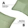 thumbnail image 3 of Topfinel 2 Piece Wide Side Pillowcase with Splicing,, Fall Winter Super Soft Corduroy Sofa Pillowcase Decorative Texture Pillow, SageGreen, 16x16 Inches, 3 of 5