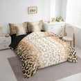 thumbnail image 3 of jejeloiu Leopard Cheetah Pattern 7-Piece Twin Bedding Sets,Dreamy Glitter Print Bedding Comforter Set,Brown Black Sheet Sets For Boys Girls,Luxury Bedroom Decor Reversible, 3 of 8