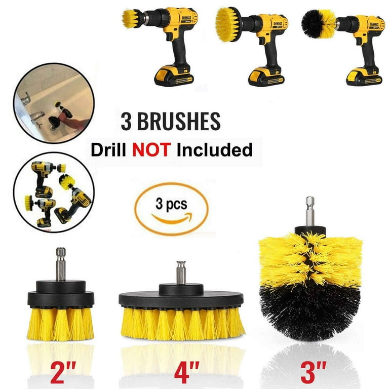 GCP Products Drill Brush Set Power Scrubber Drill Attachments For Carpet  Tile Grout Cleaning