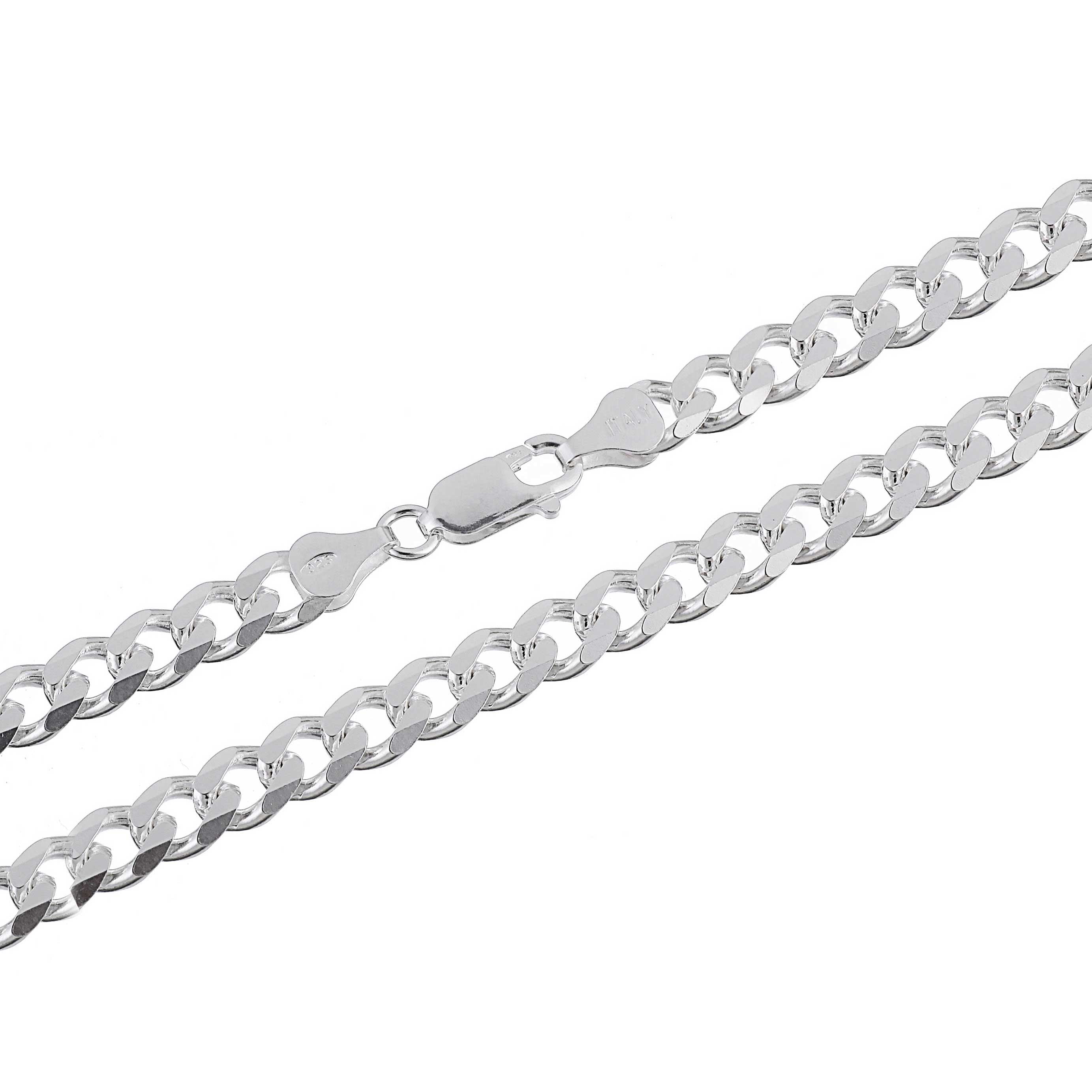 24"MEN Stainless Steel 7mm Silver Cuban Curb Necklace Plain Cross Pendant*P64 