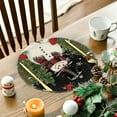 thumbnail image 2 of Smile Snowman Trees Snowflakes Christmas Round Placemats Set of 4, 15 Inch Black, 2 of 6