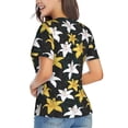 thumbnail image 3 of Xecao Lilies Flowers for Women's V-Neck T-Shirts-Elegant Half-Sleeve Tops Perfect for Summer-X-Large, 3 of 5
