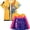 Yellow, variant on BAKREP Halloween Anime Cosplay Costume, Star Idol Outfit Role Play Princess T-Shirt Skirt Set Halloween Birthday Party Pop Performance Outfits