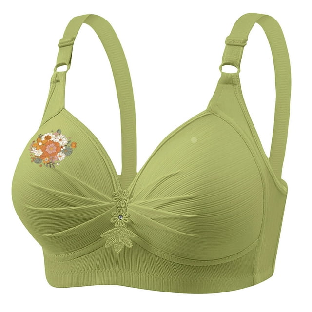 Women's Printed Plus Size Daily Bra Underwear Without Underwire