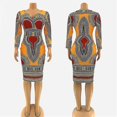 thumbnail image 4 of Vestidos africanos, ropa con cuello en V de moda étnica tribal con estampado Dashiki CM, 4 of 4