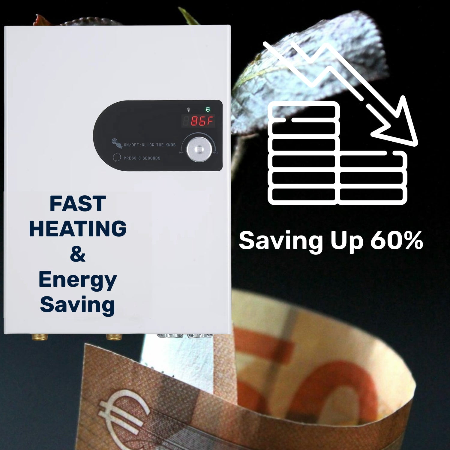 Upgrade 18kW Tankless Electric Water Heater, 240V Instant Hot Water, Whole House, Energy Efficient