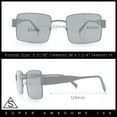 thumbnail image 4 of Hipster Rectangle Y2K Hustler Metal Rim Retro Fashion Sunglasses Gold - Brown, 4 of 7