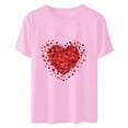 thumbnail image 4 of Qiopertar Mode Adulte Manches Courtes Col Rond Impression Saint-Valentin Blouse Décontractée T-Shirt Tops Chemise Liquidation Livraison Gratuite Offres de la Semaine Liquidation, 4 of 5