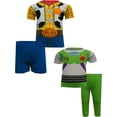 thumbnail image 2 of Disney Boys Toy Story Buzz Lightyear and Woody Toddler Cotton 4 Pc Pajamas (2T), 2 of 2