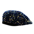 thumbnail image 2 of Dyfzdhu Autumn Winter Sequins Beret Cap Thermal Warm Outdoor Women Adult Painter Hat Blue, 2 of 3