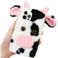 thumbnail image 2 of Case Compatible with Google Pixel 7,Plush Case 3D Ear Cows Fluffy Fuzzy Case for Kids Girls Women,Cute Cartoon Faux Fur Warm Case for Winter Shockproof Flexible Silicone Back Cover, 2 of 5
