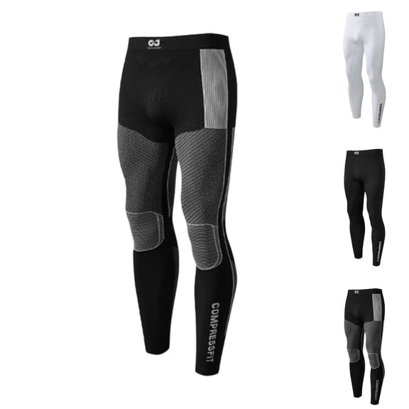 RYDCOT Men's Mountain Bike Compression Pants, Winter thermal Fleece Lined Waterproof Windproof Cycling Skiing Quick Drying Pants for Cold Weather White