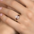 thumbnail image 4 of Gem Stone King 3.06 Ct Oval Peach Nano Morganite Red Garnet 18K Yellow Gold Plated Silver Ring (Size 7), 4 of 6